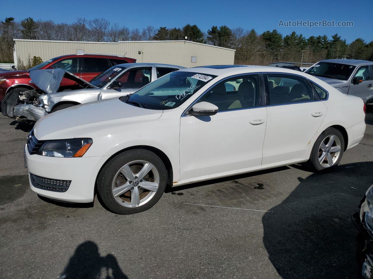 2012 Volkswagen Passat Se White vin: 1VWBP7A31CC041324