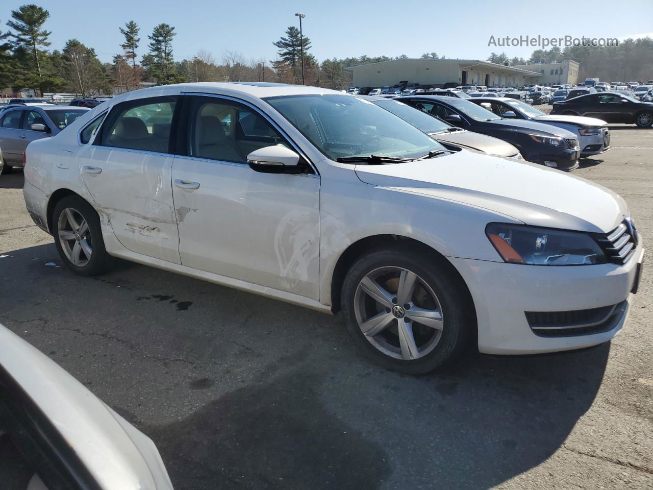 2012 Volkswagen Passat Se White vin: 1VWBP7A31CC041324