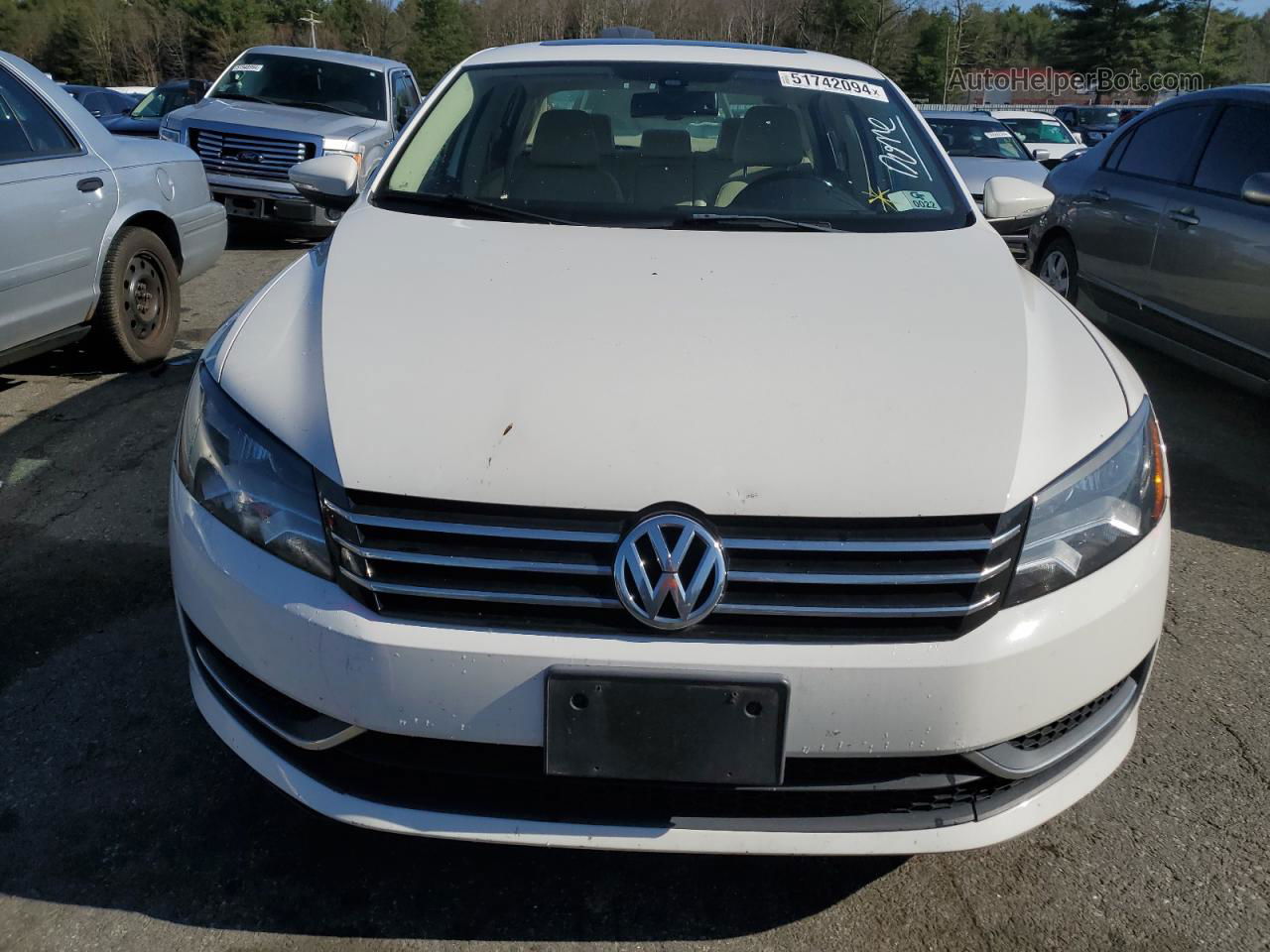 2012 Volkswagen Passat Se White vin: 1VWBP7A31CC041324