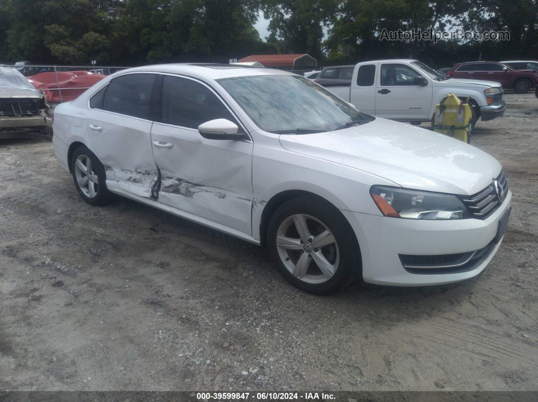 2012 Volkswagen Passat 2.5l Se White vin: 1VWBP7A31CC048306