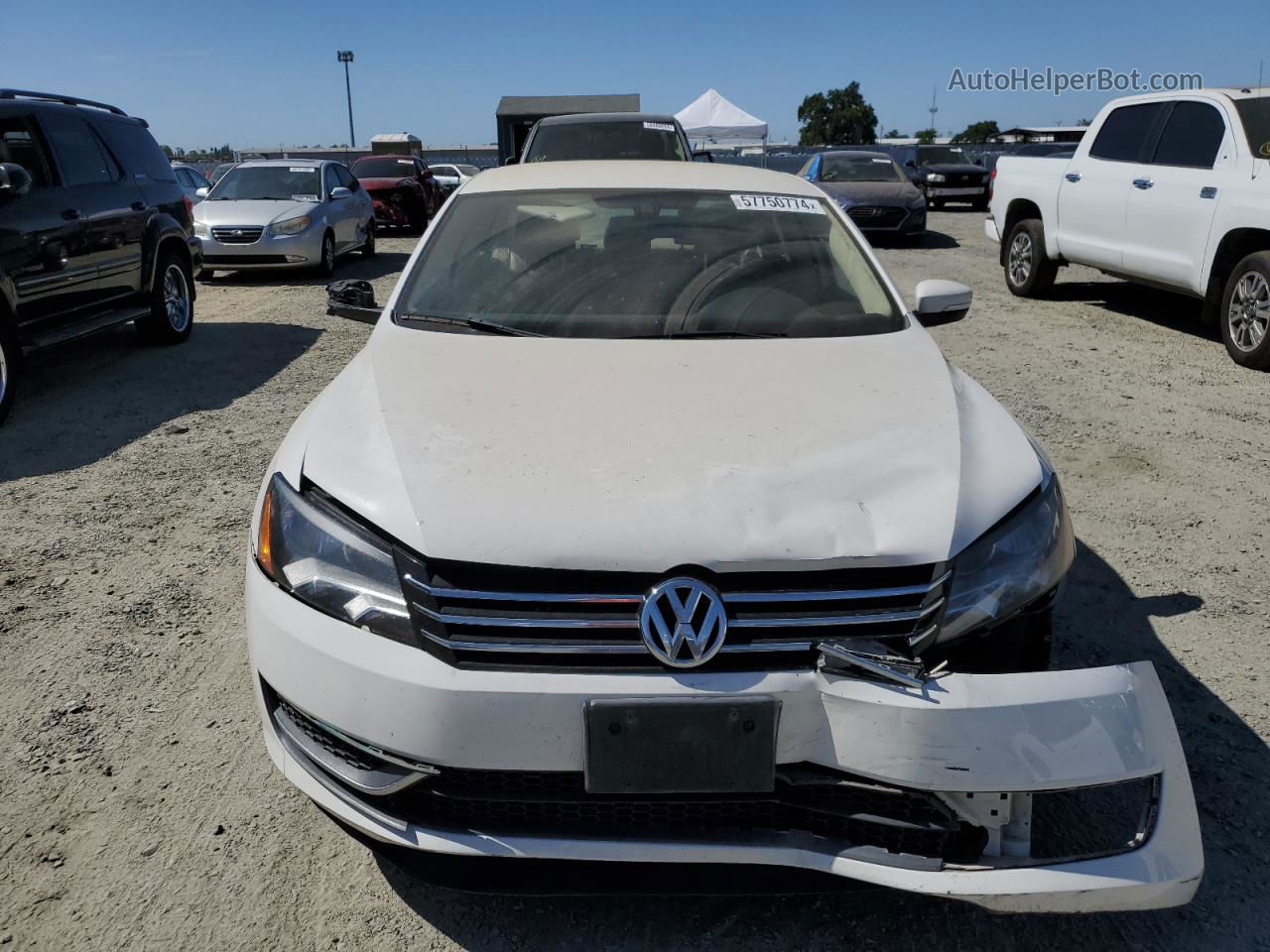 2012 Volkswagen Passat Se White vin: 1VWBP7A31CC078437