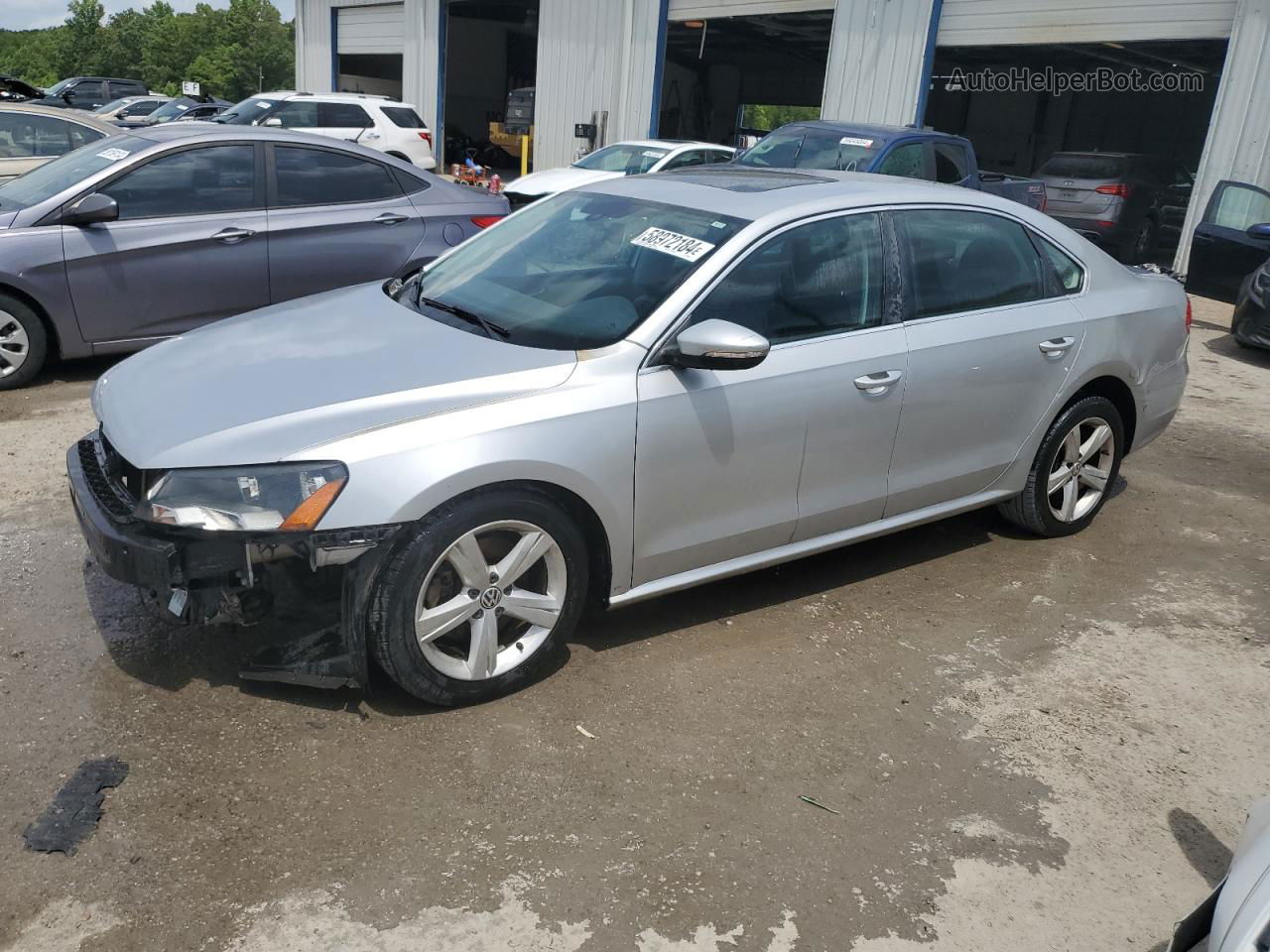 2012 Volkswagen Passat Se Silver vin: 1VWBP7A31CC098901