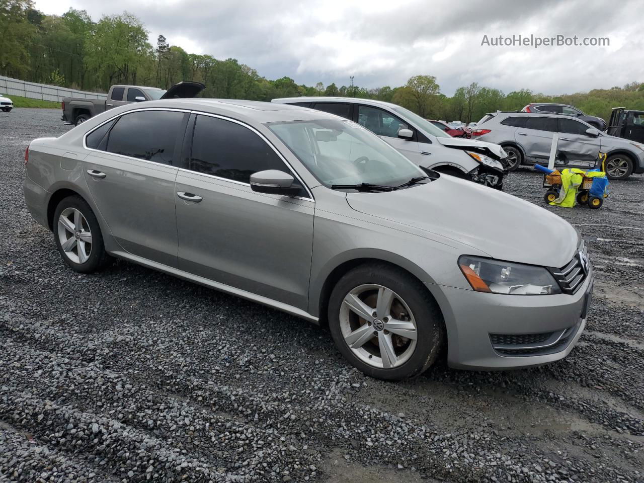 2013 Volkswagen Passat Se Silver vin: 1VWBP7A31DC030695