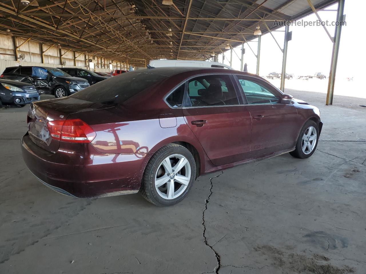 2013 Volkswagen Passat Se Burgundy vin: 1VWBP7A31DC059999