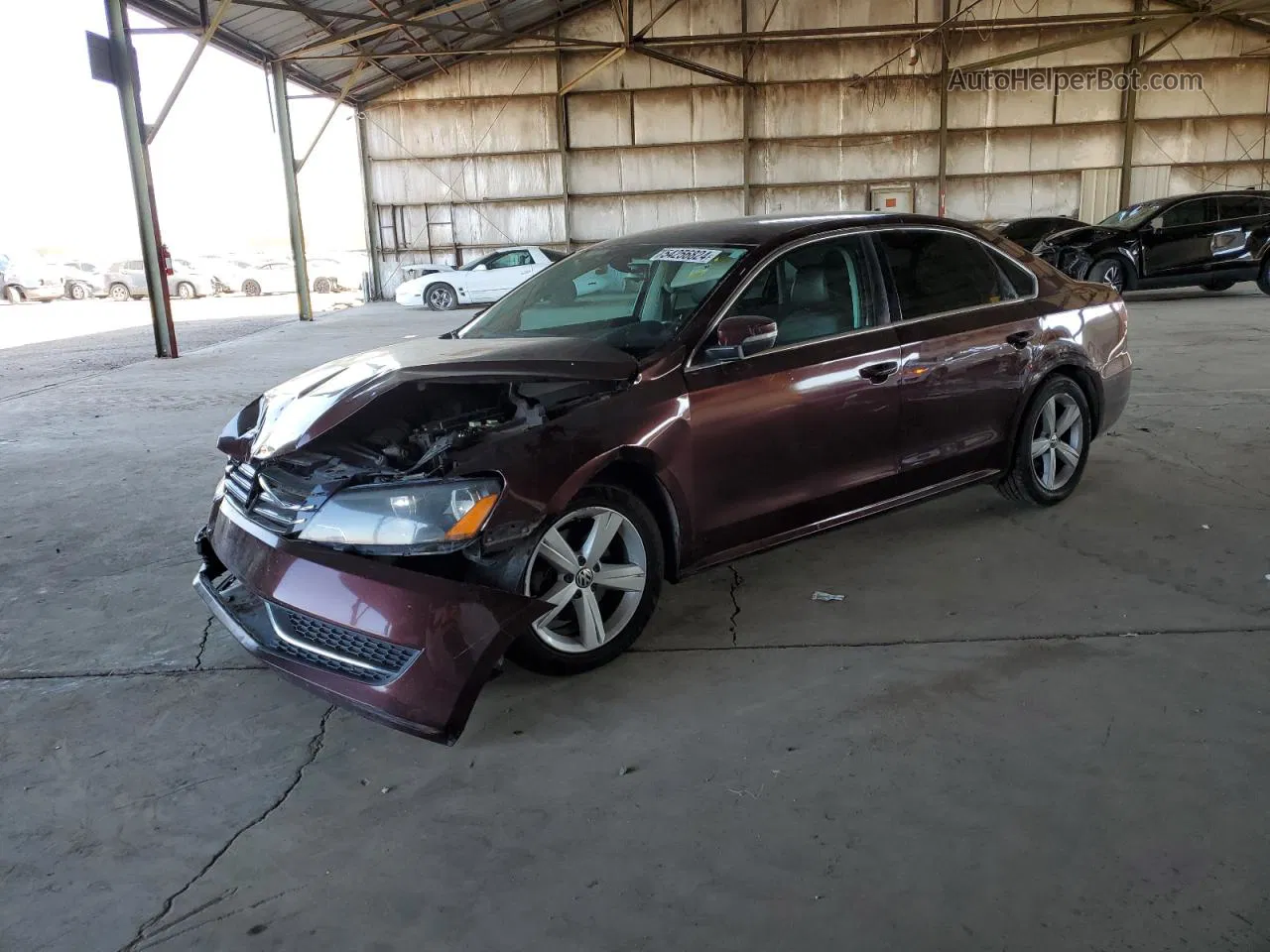 2013 Volkswagen Passat Se Burgundy vin: 1VWBP7A31DC059999