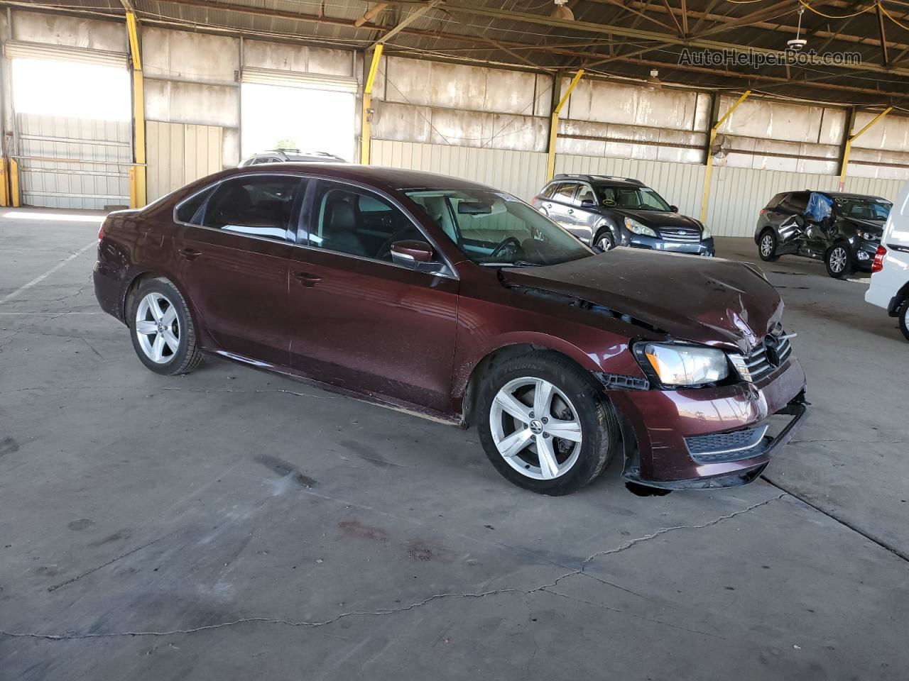 2013 Volkswagen Passat Se Burgundy vin: 1VWBP7A31DC059999