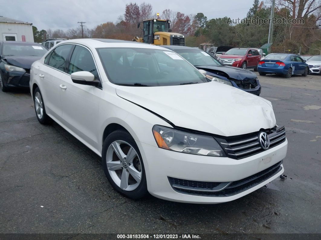 2013 Volkswagen Passat 2.5l Se White vin: 1VWBP7A31DC108375