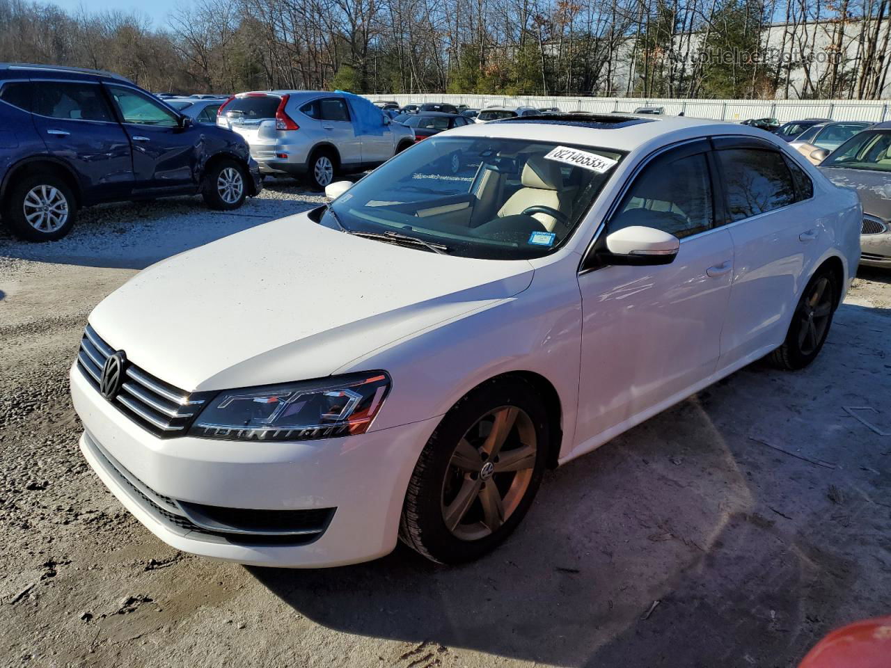 2013 Volkswagen Passat Se White vin: 1VWBP7A32DC102262