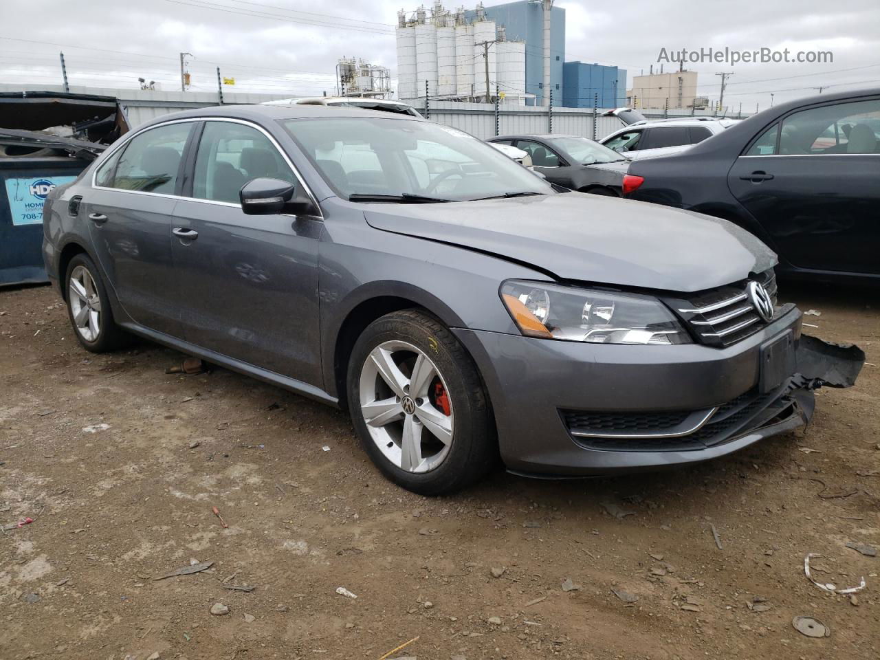 2013 Volkswagen Passat Se Gray vin: 1VWBP7A32DC109910