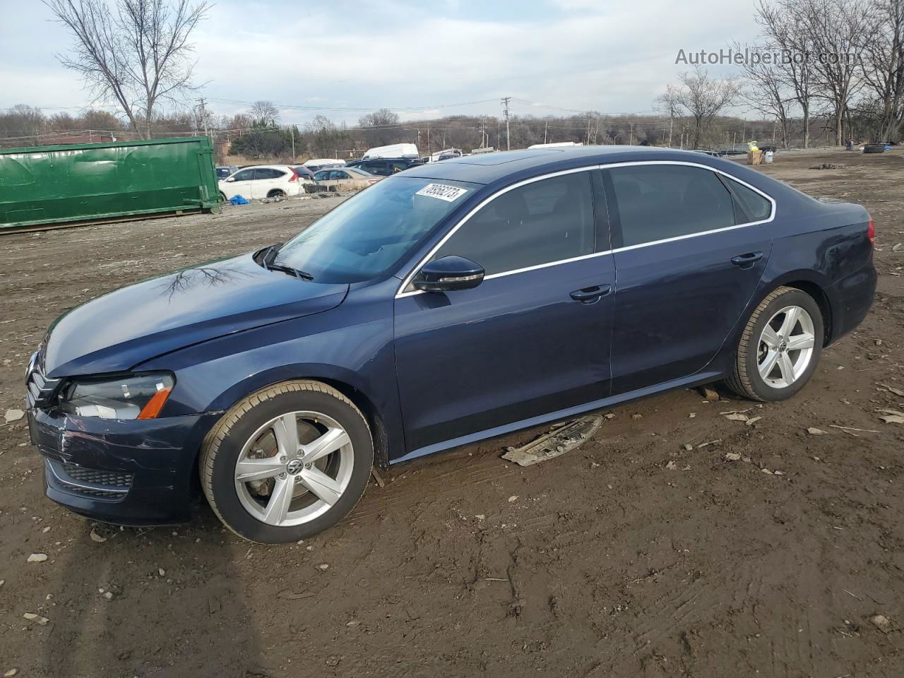 2012 Volkswagen Passat Se Blue vin: 1VWBP7A33CC037520