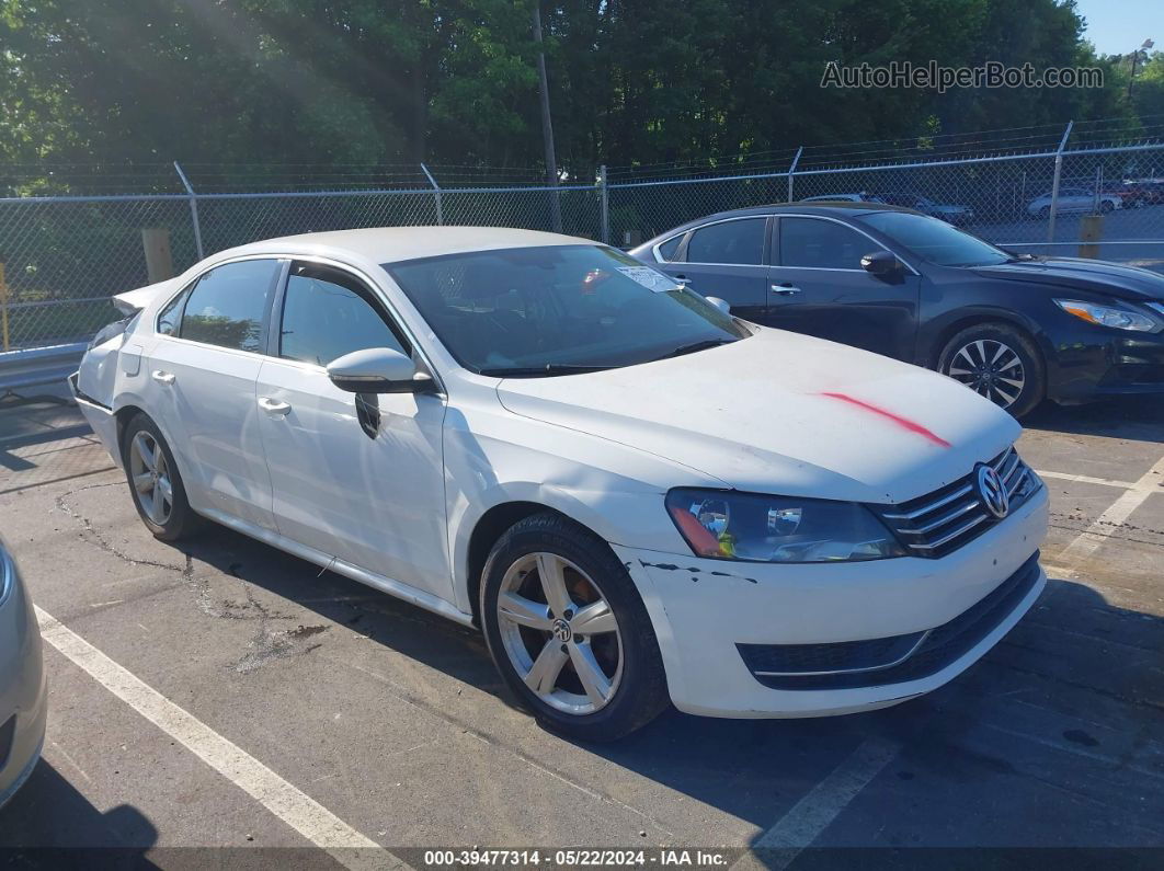 2012 Volkswagen Passat 2.5l Se White vin: 1VWBP7A33CC049425