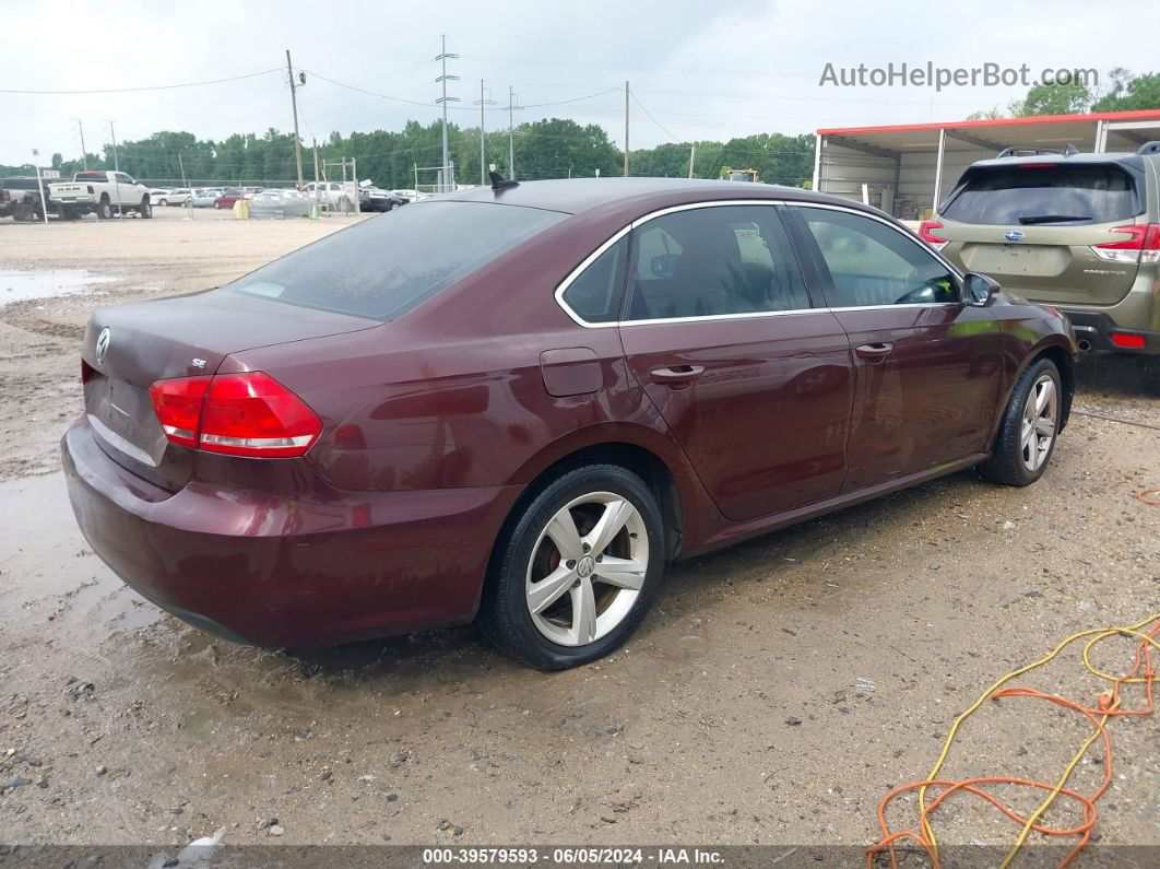 2013 Volkswagen Passat 2.5l Se Red vin: 1VWBP7A33DC112704