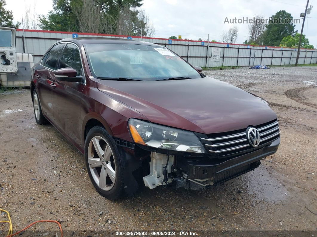 2013 Volkswagen Passat 2.5l Se Red vin: 1VWBP7A33DC112704