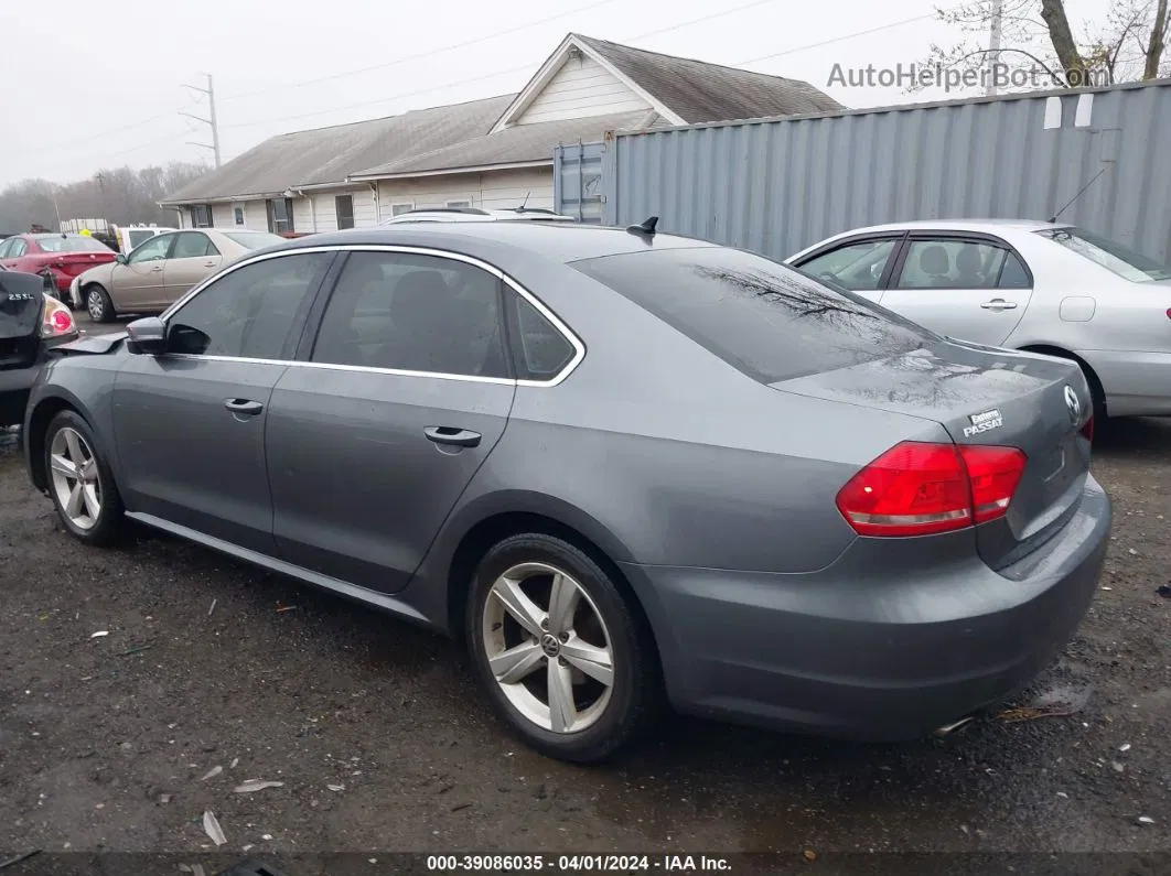 2012 Volkswagen Passat 2.5l Se Gray vin: 1VWBP7A34CC057291