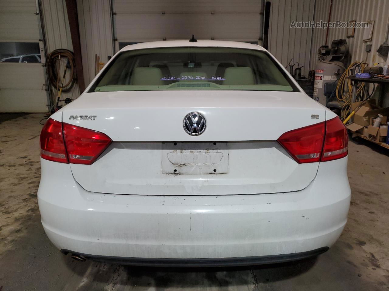 2012 Volkswagen Passat Se White vin: 1VWBP7A34CC077265