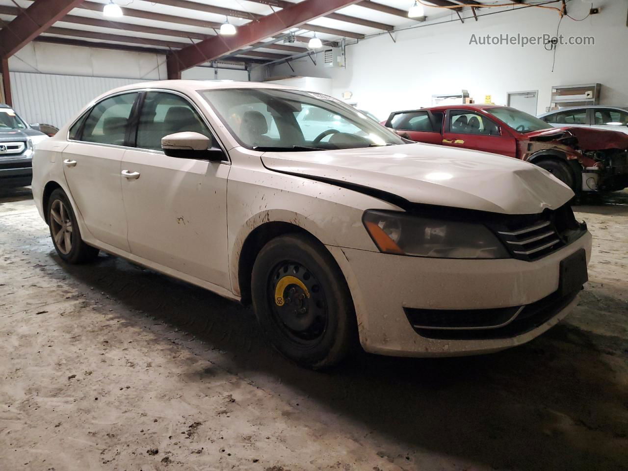 2012 Volkswagen Passat Se White vin: 1VWBP7A34CC077265