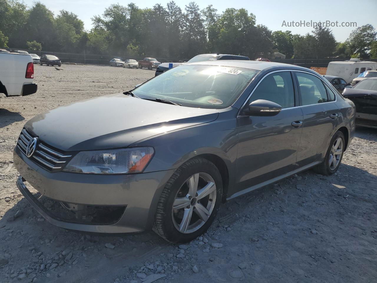 2012 Volkswagen Passat Se Gray vin: 1VWBP7A34CC095300