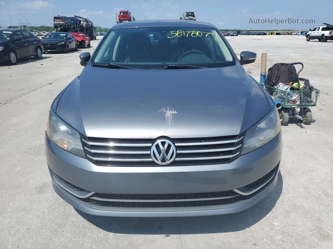 2013 Volkswagen Passat Se Gray vin: 1VWBP7A34DC098456