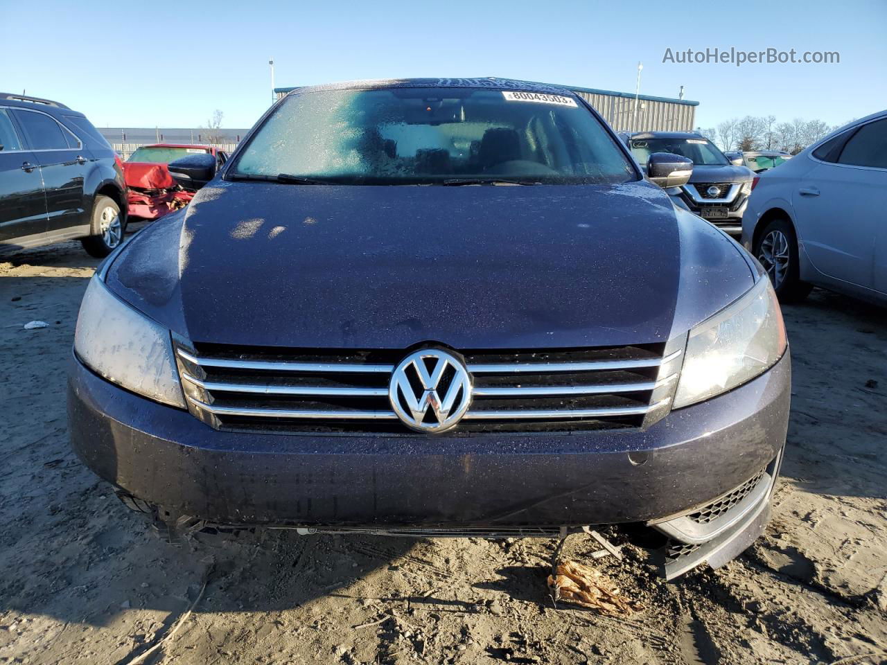 2012 Volkswagen Passat Se Blue vin: 1VWBP7A35CC019505