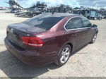 2012 Volkswagen Passat Se W/sunroof Maroon vin: 1VWBP7A35CC090610