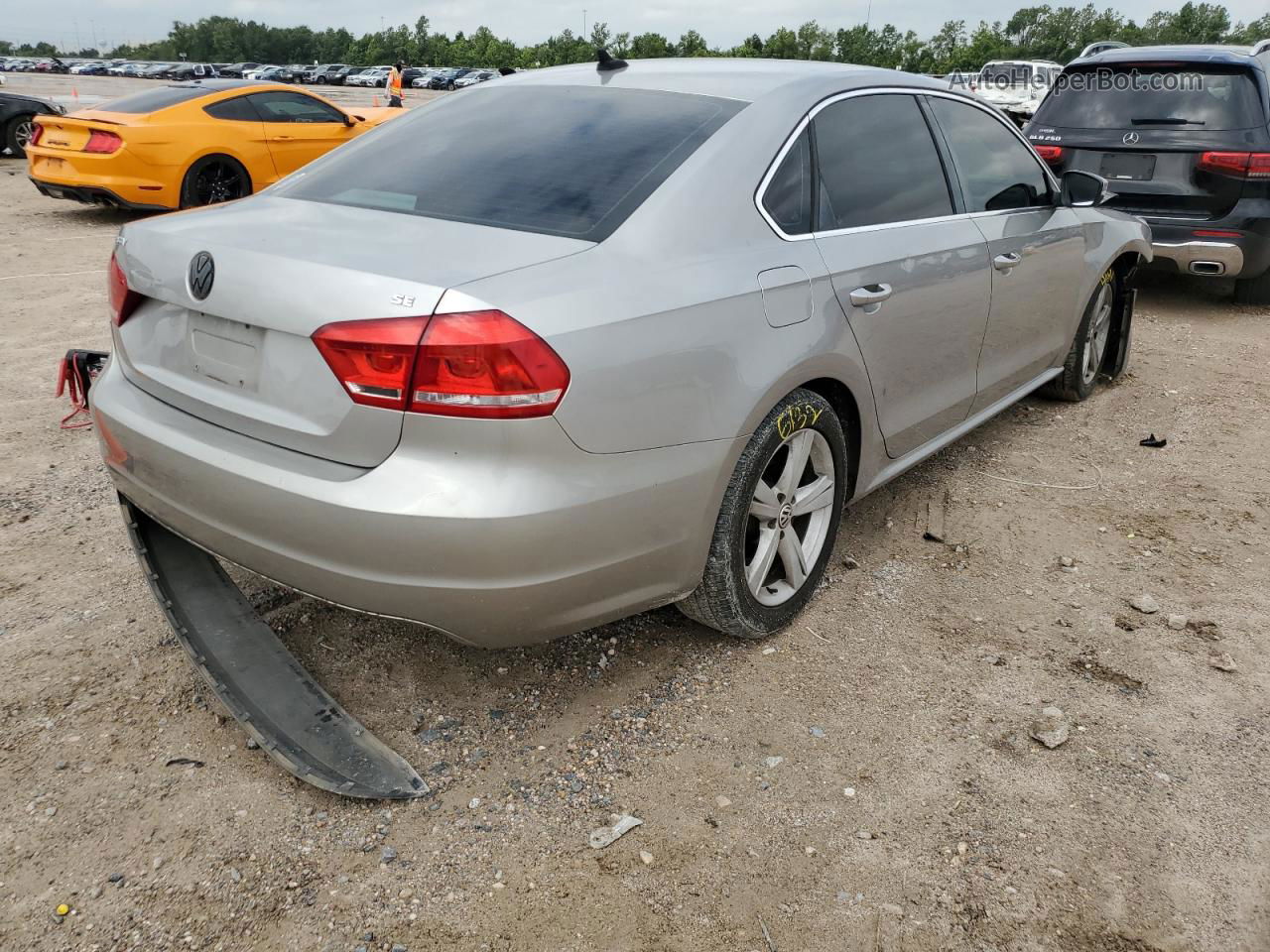 2013 Volkswagen Passat Se Silver vin: 1VWBP7A35DC105950