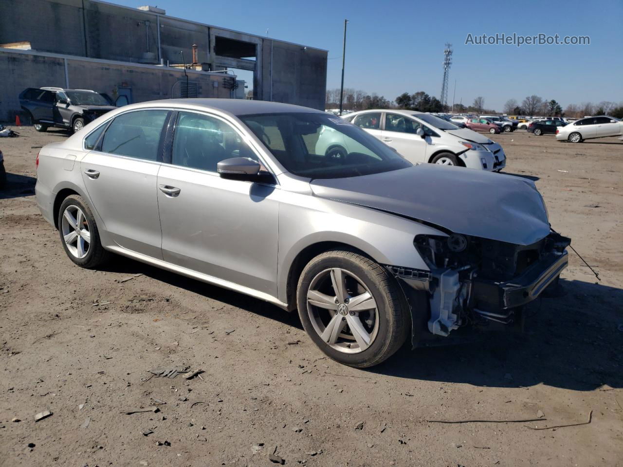 2014 Volkswagen Passat Se Silver vin: 1VWBP7A35EC017899