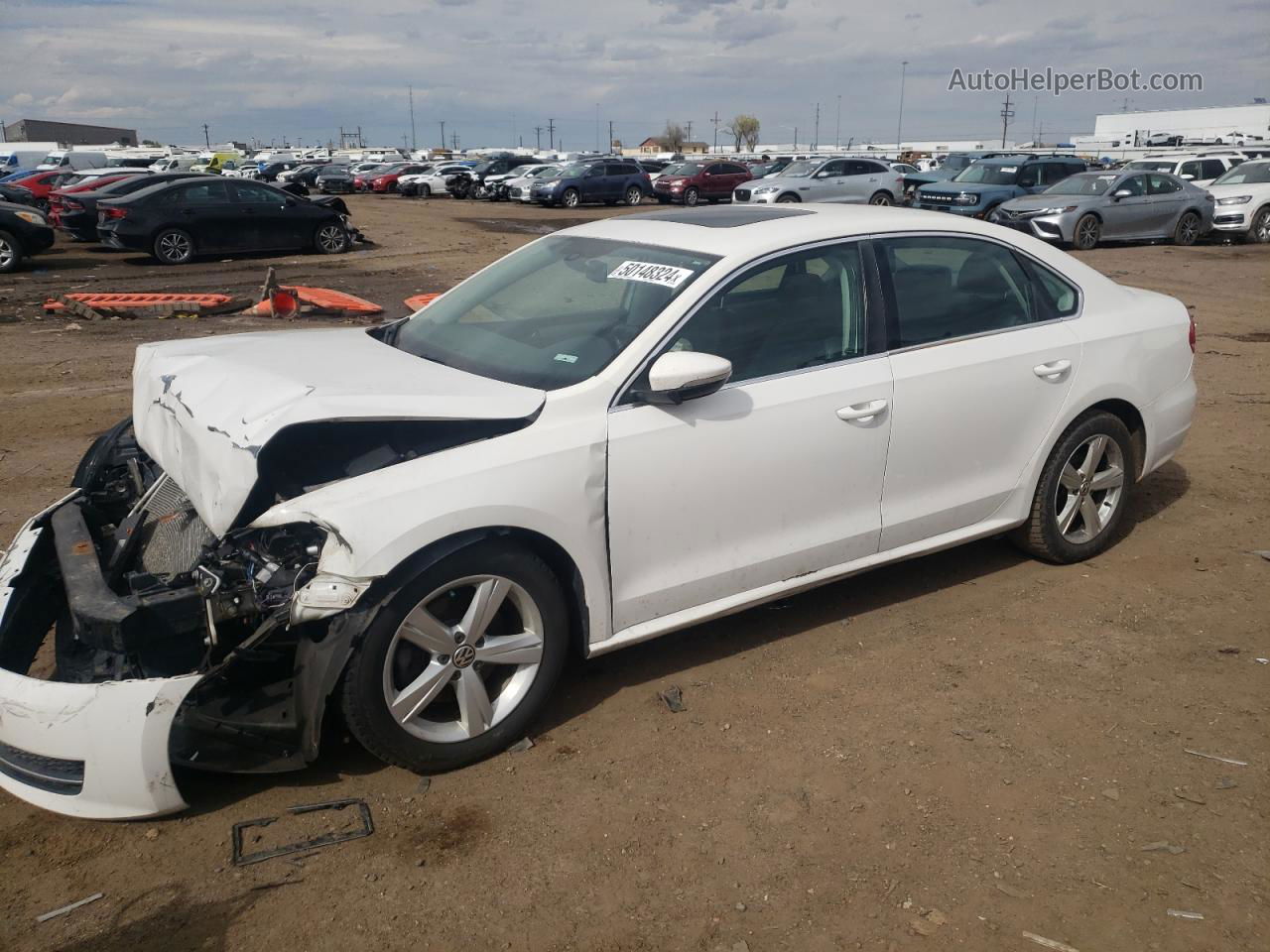 2012 Volkswagen Passat Se White vin: 1VWBP7A36CC044462