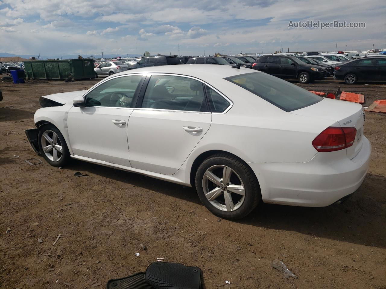 2012 Volkswagen Passat Se White vin: 1VWBP7A36CC044462