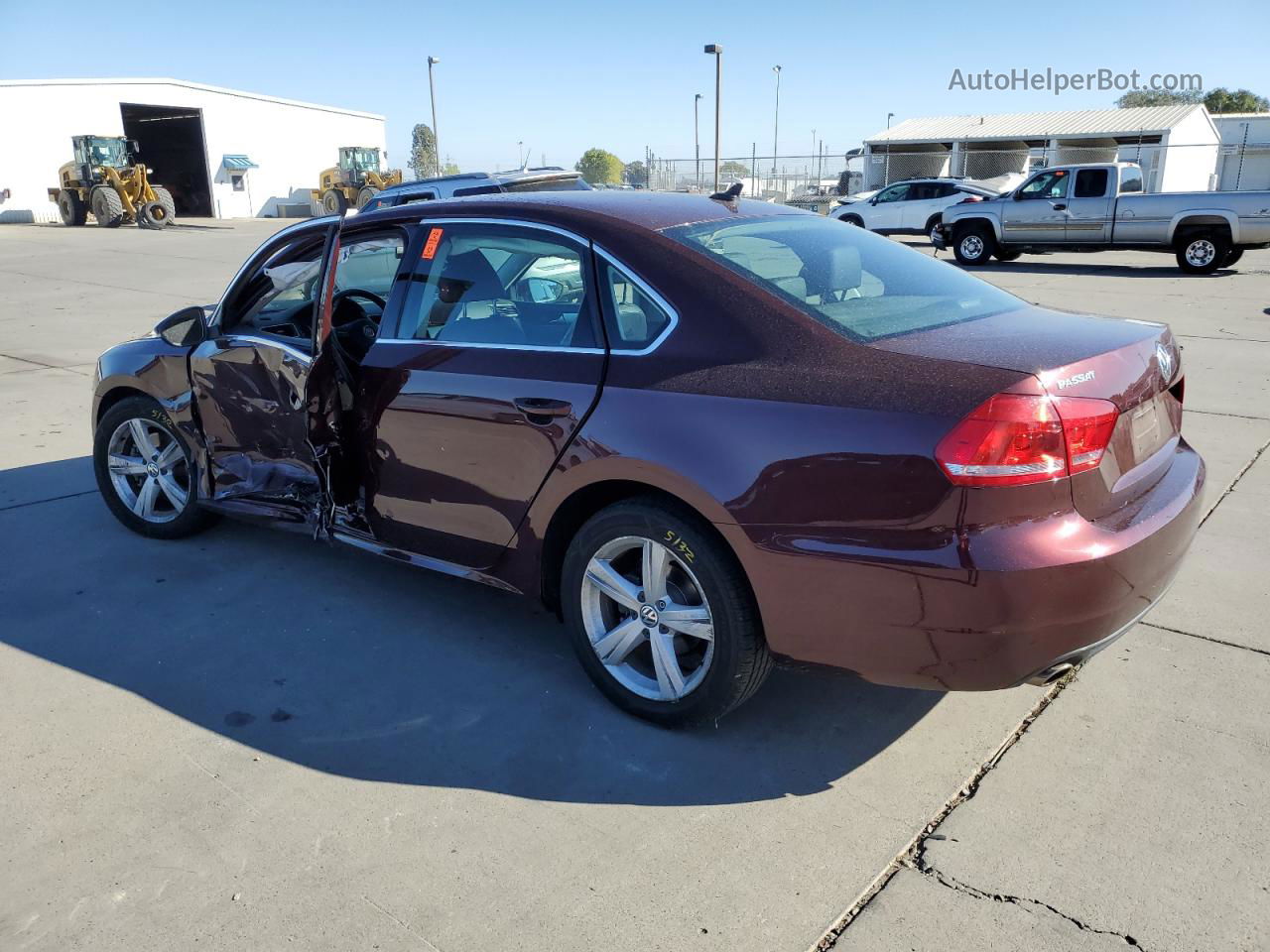 2012 Volkswagen Passat Se Burgundy vin: 1VWBP7A36CC057714