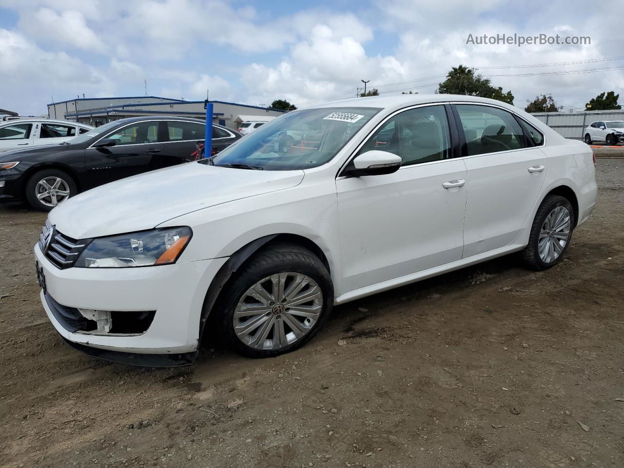 2012 Volkswagen Passat Se White vin: 1VWBP7A36CC103400