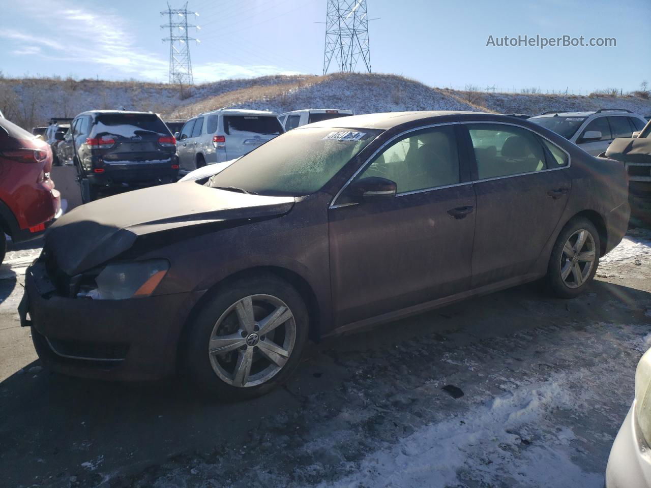 2013 Volkswagen Passat Se Maroon vin: 1VWBP7A36DC151335