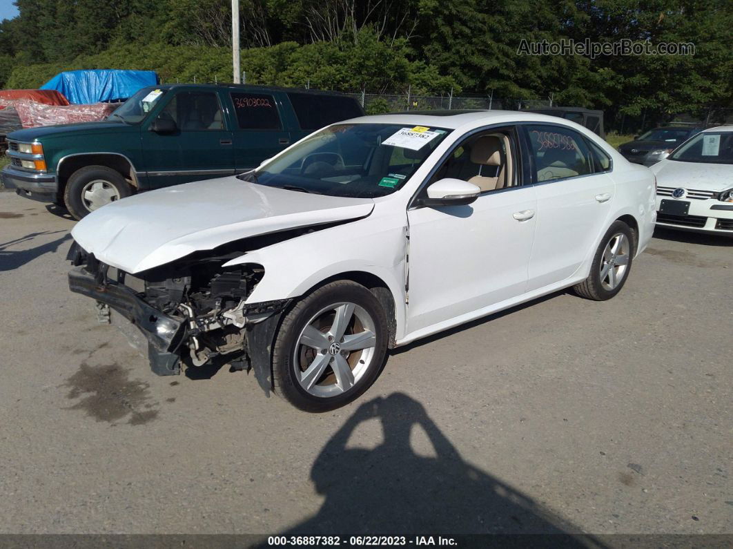 2012 Volkswagen Passat Se W/sunroof White vin: 1VWBP7A37CC021868