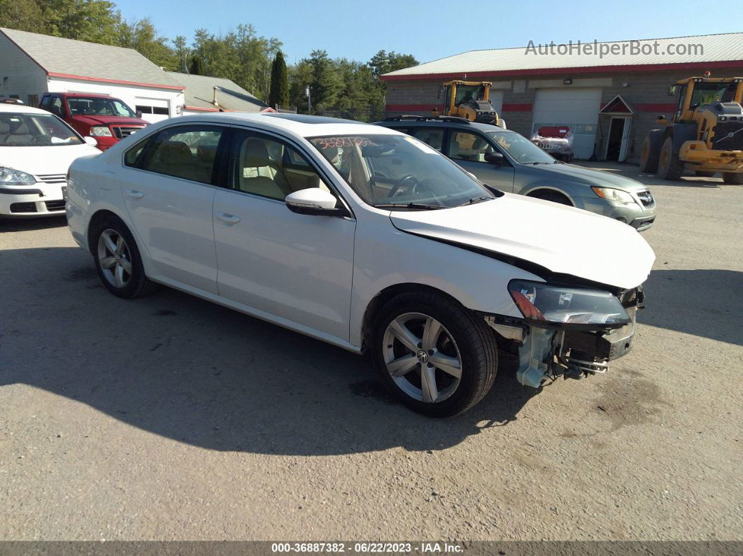 2012 Volkswagen Passat Se W/sunroof White vin: 1VWBP7A37CC021868