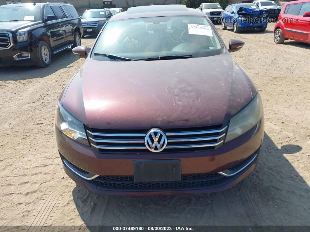 2012 Volkswagen Passat Se W/sunroof & Nav Pzev Maroon vin: 1VWBP7A37CC040548