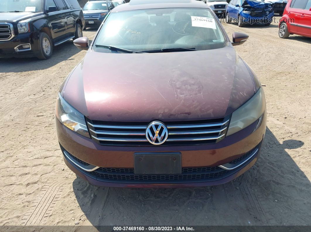 2012 Volkswagen Passat Se W/sunroof & Nav Pzev Maroon vin: 1VWBP7A37CC040548