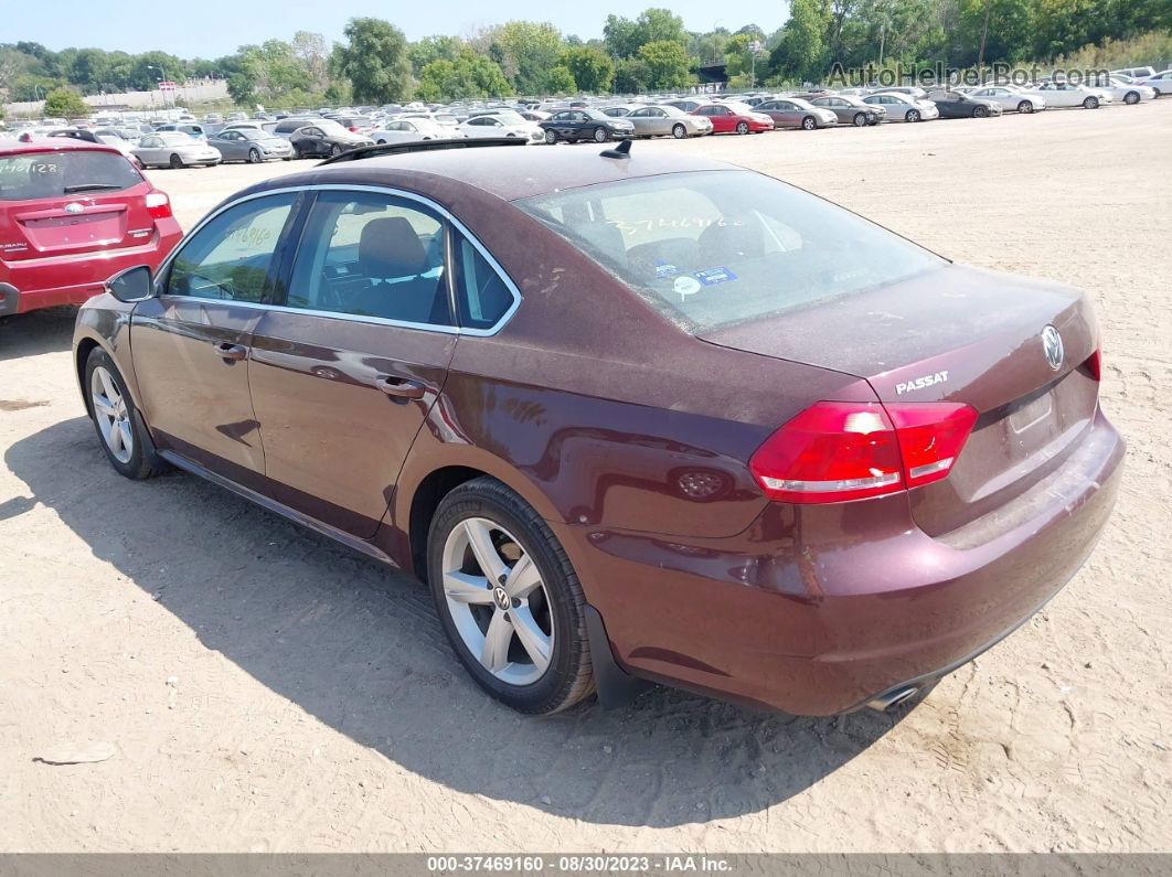 2012 Volkswagen Passat Se W/sunroof & Nav Pzev Maroon vin: 1VWBP7A37CC040548