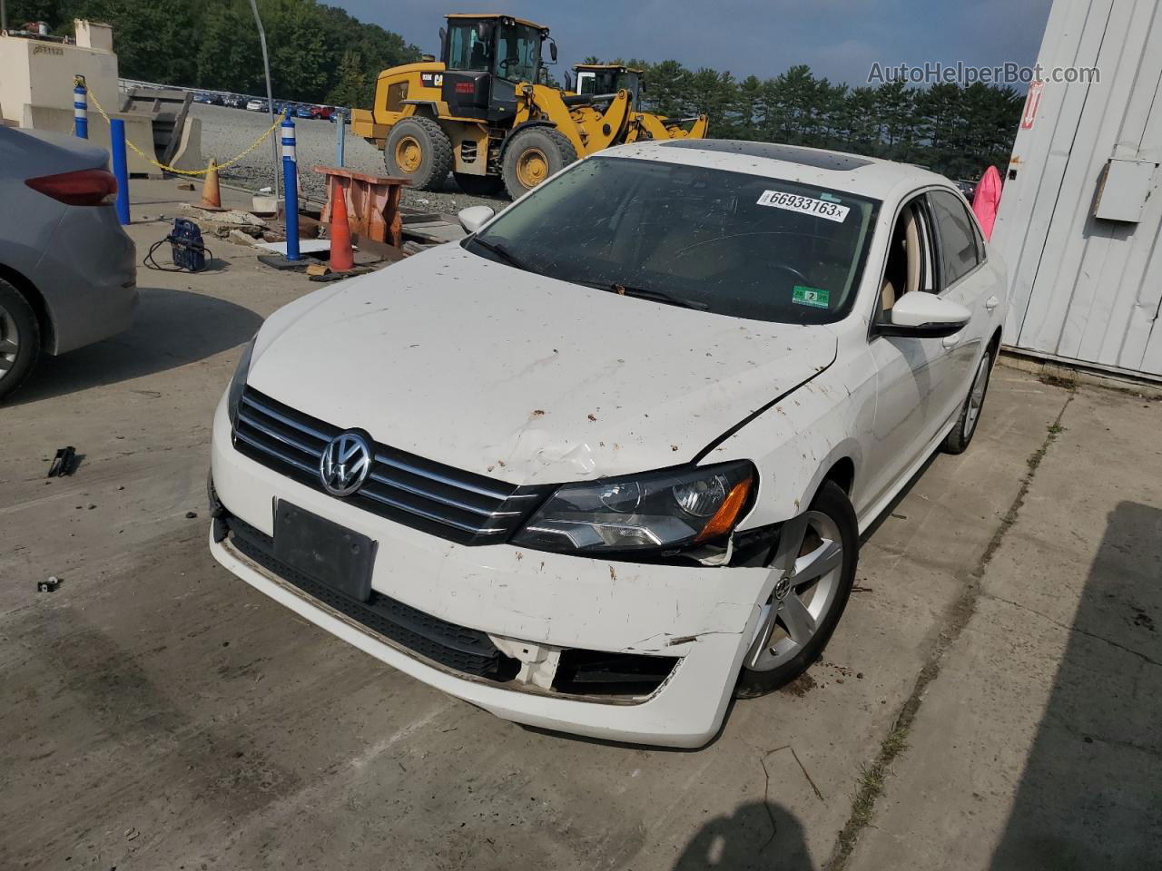 2012 Volkswagen Passat Se White vin: 1VWBP7A37CC044809