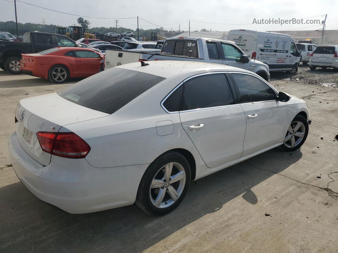 2012 Volkswagen Passat Se White vin: 1VWBP7A37CC044809