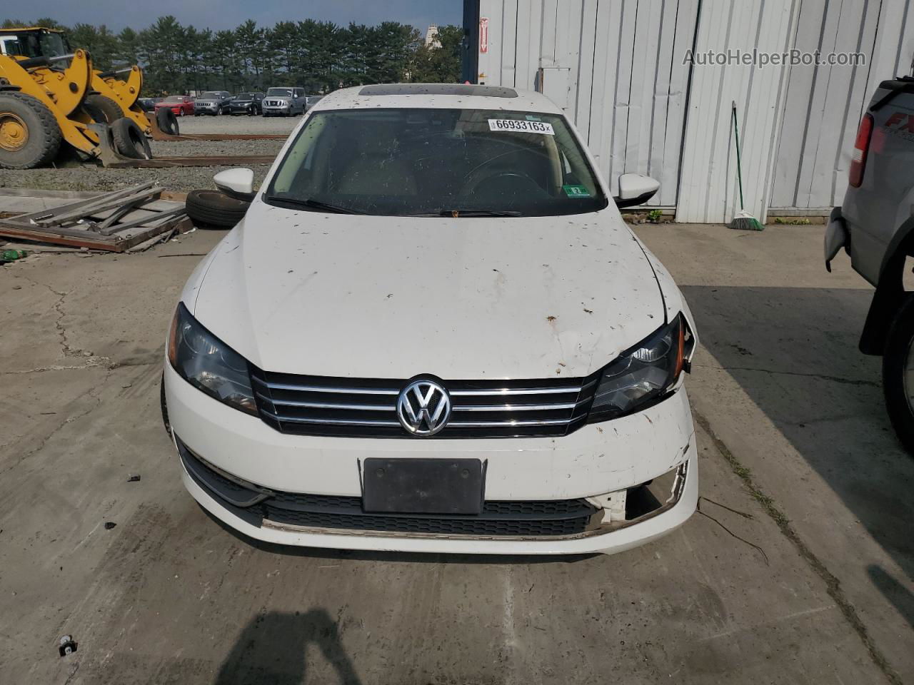 2012 Volkswagen Passat Se White vin: 1VWBP7A37CC044809