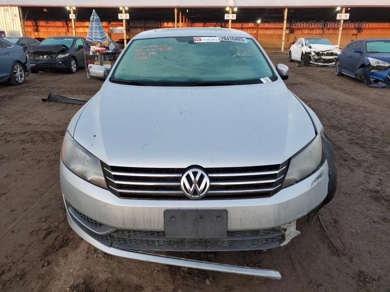 2012 Volkswagen Passat Se Silver vin: 1VWBP7A37CC108749