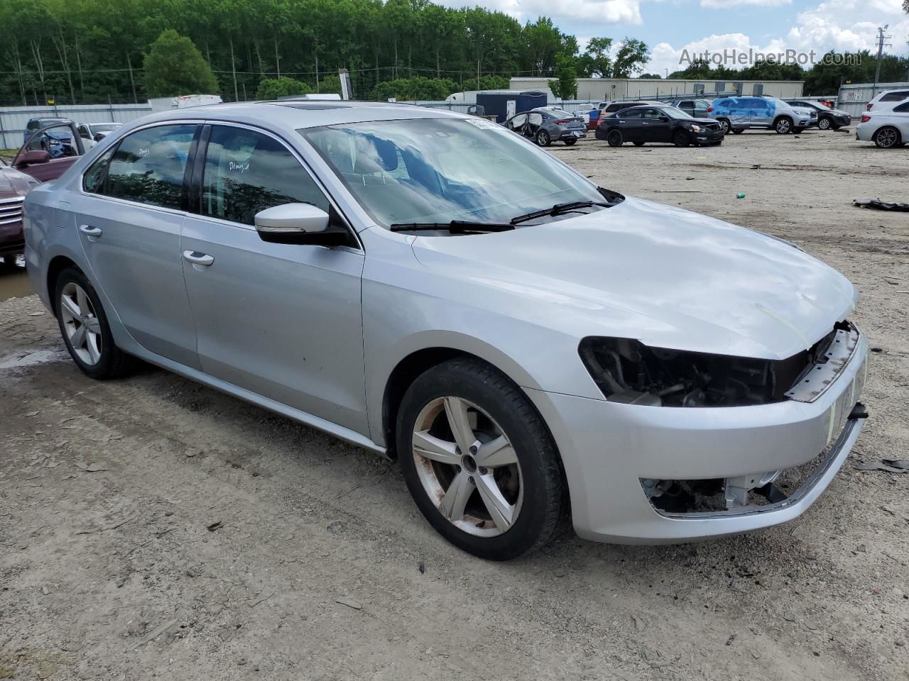 2013 Volkswagen Passat Se Silver vin: 1VWBP7A37DC129019