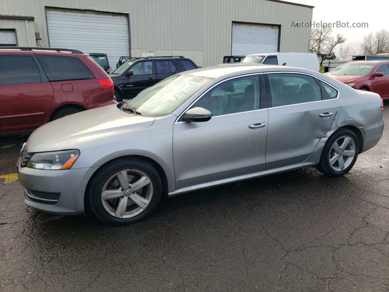 2012 Volkswagen Passat Se Silver vin: 1VWBP7A38CC044804