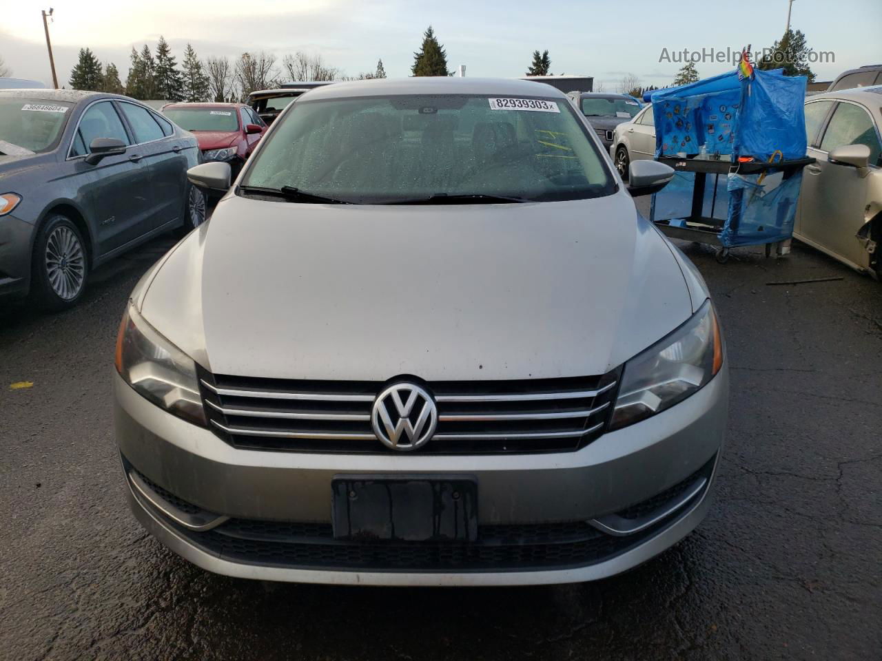 2012 Volkswagen Passat Se Silver vin: 1VWBP7A38CC044804