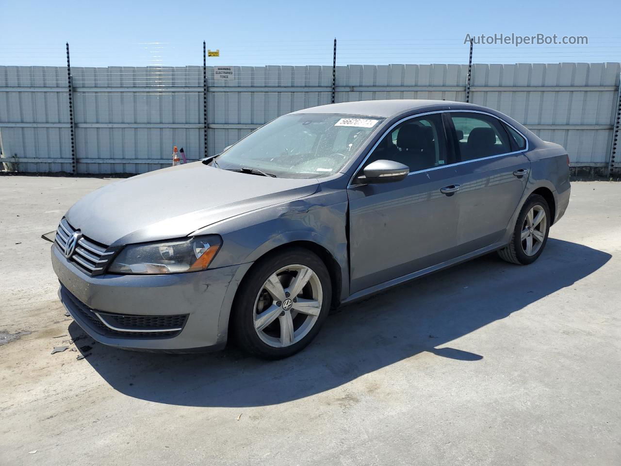 2012 Volkswagen Passat Se Gray vin: 1VWBP7A38CC053454