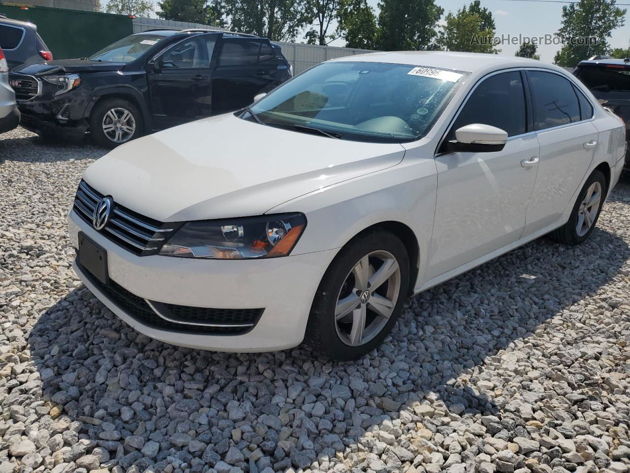 2013 Volkswagen Passat Se White vin: 1VWBP7A38DC000612