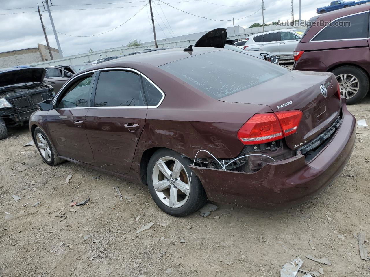 2013 Volkswagen Passat Se Maroon vin: 1VWBP7A38DC085547