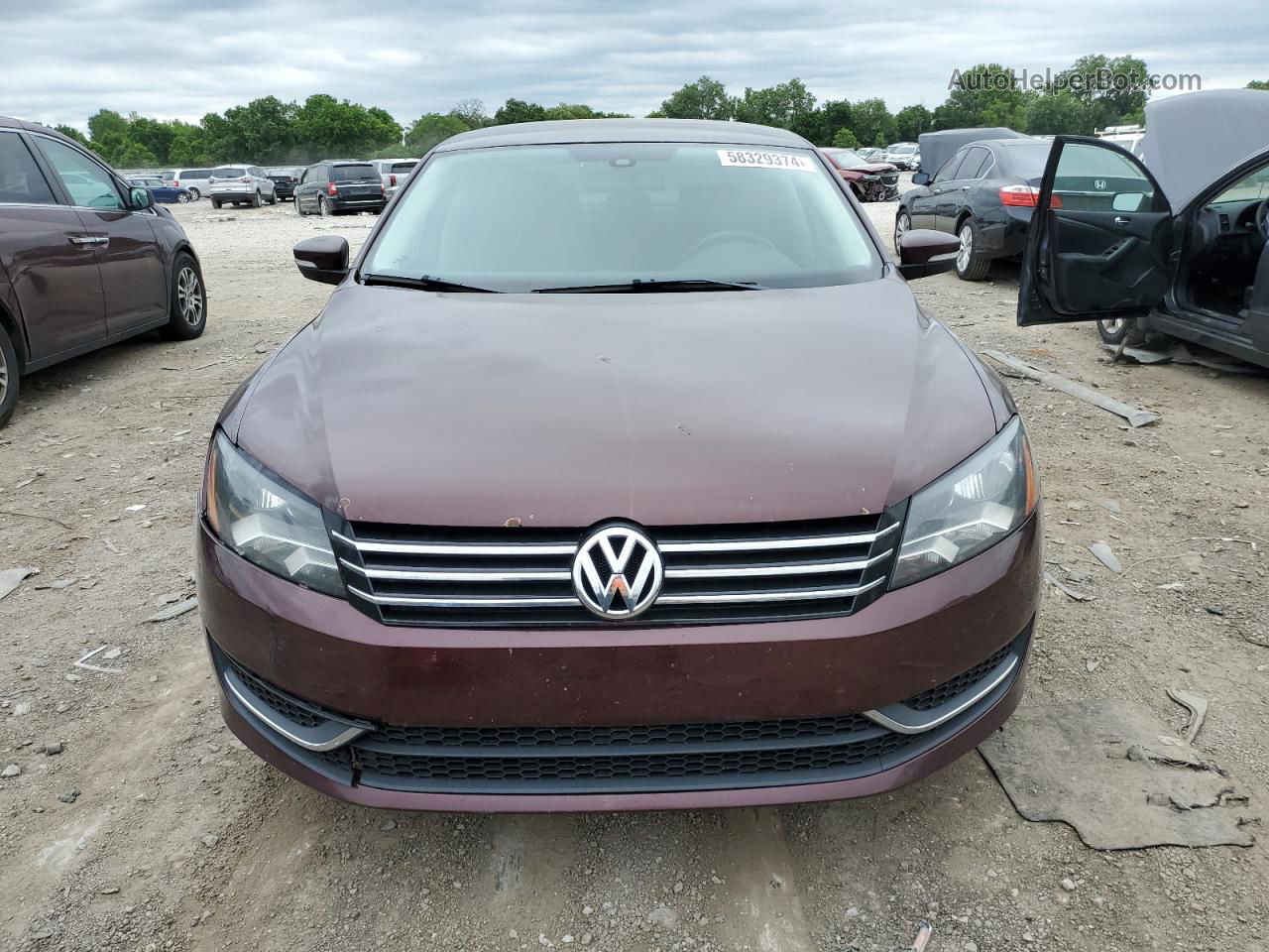 2013 Volkswagen Passat Se Темно-бордовый vin: 1VWBP7A38DC085547