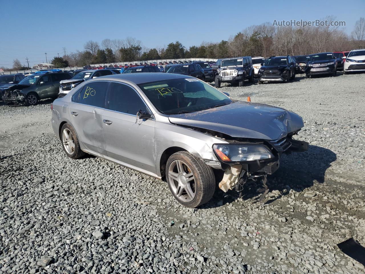 2012 Volkswagen Passat Se Silver vin: 1VWBP7A39CC004506