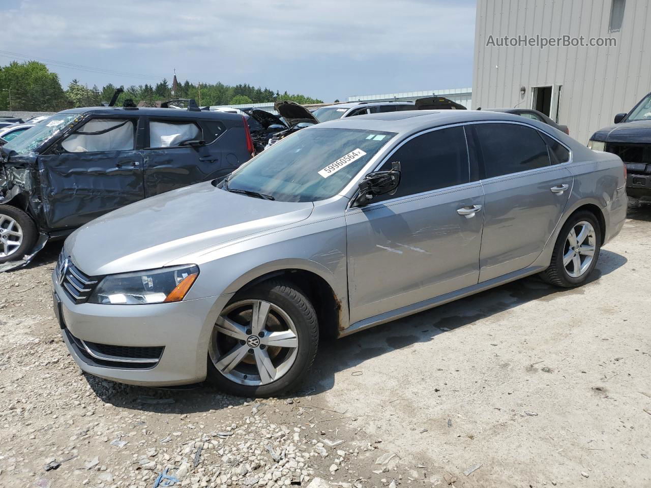 2012 Volkswagen Passat Se Silver vin: 1VWBP7A39CC085135