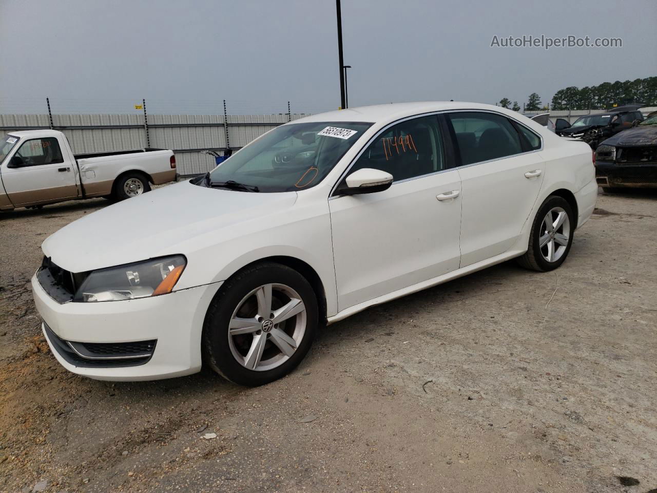 2012 Volkswagen Passat Se White vin: 1VWBP7A39CC100541